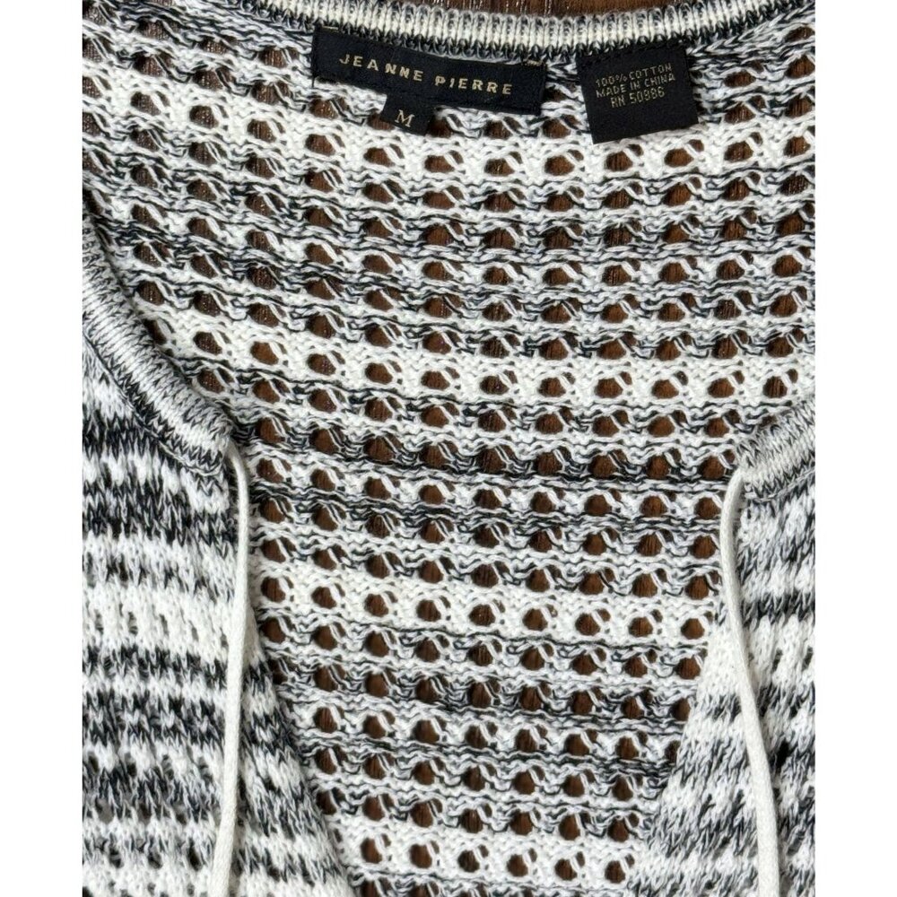 Jeanne Pierre Size M Woman Tunic Sweater 100 % Cotton With Lace-Up Neckline - Picture 6 of 6